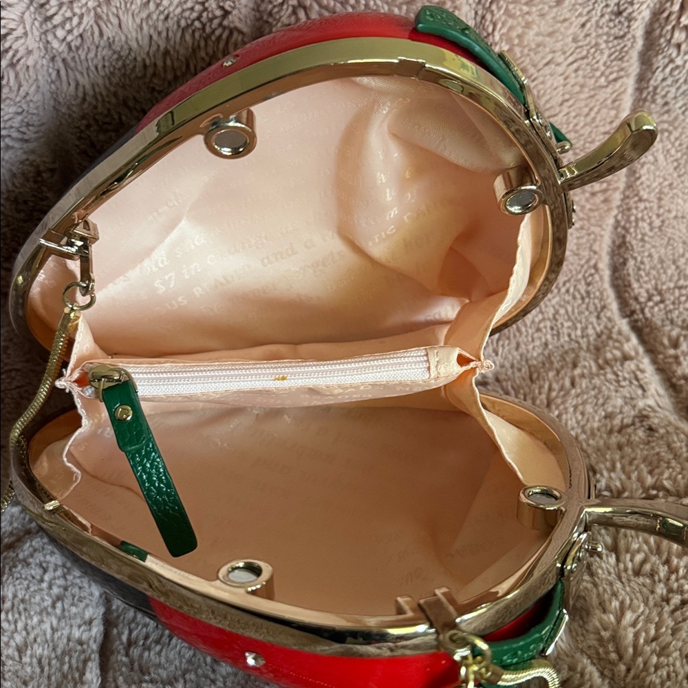 Kate Spade Creme de la Creme Chocolate Dipped Strawberry Clutch Bag - Picture 5 of 11